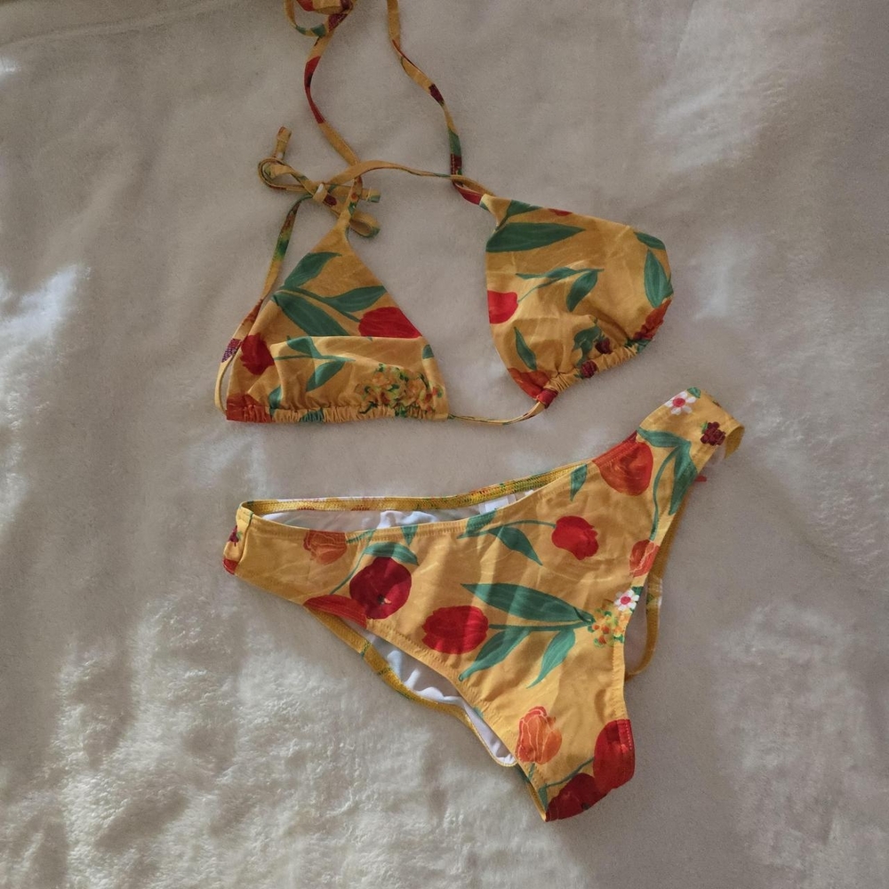 Rouje Georgia Bikini Set 38 (US 6) | Pique-Nique Abricot | French Girl Chic